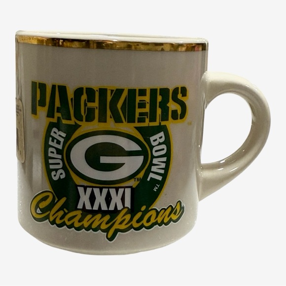 Vintage 1996 Green Bay Packers Super Bowl Mug Cup Champions NFL nfc Original - Picture 1 of 8